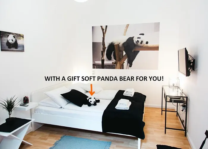 Black & White Apartment With A Gift Soft Panda